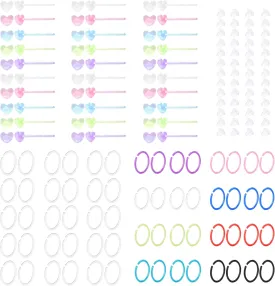 120 Pcs Plastic Earrings for Sensitive Ears Clear Studs for Women Hypoallergenic Hoops Invisible Post Earring for Sports