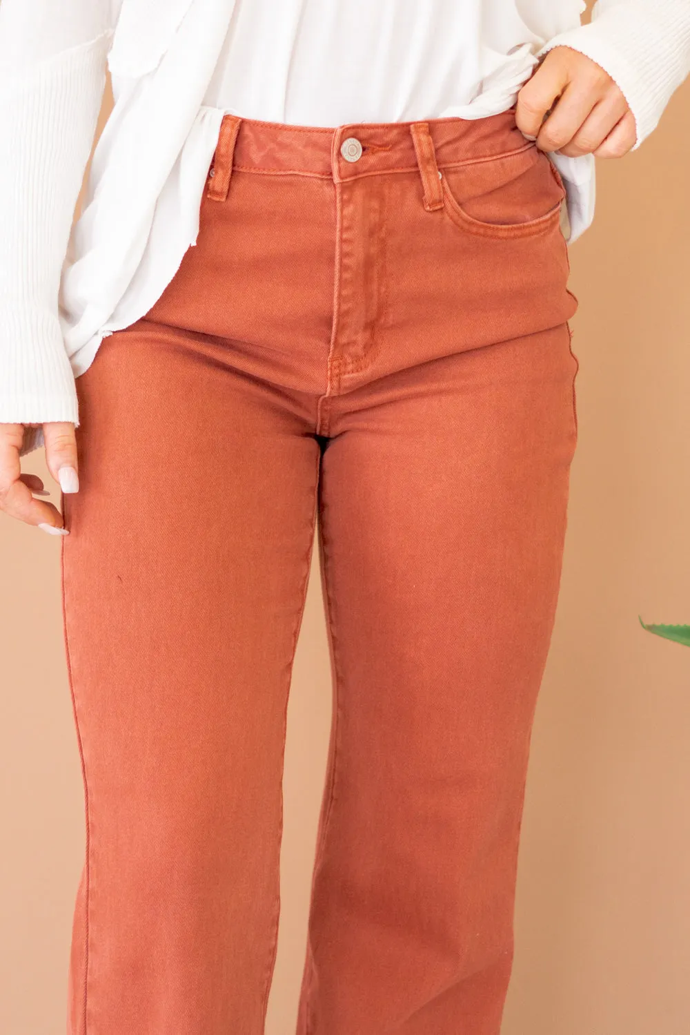 Acid Washed Frayed Hem Slim Wide Leg Pants