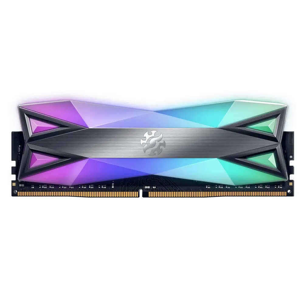 ADATA XPG Spectrix D60G 32GB (2X16GB) DDR4 RGB 3200MHZ PC4-25600 CL16-20-20 1.35V Desktop Memory (Tungsten Grey) (AX4U320016G16A-DT60)