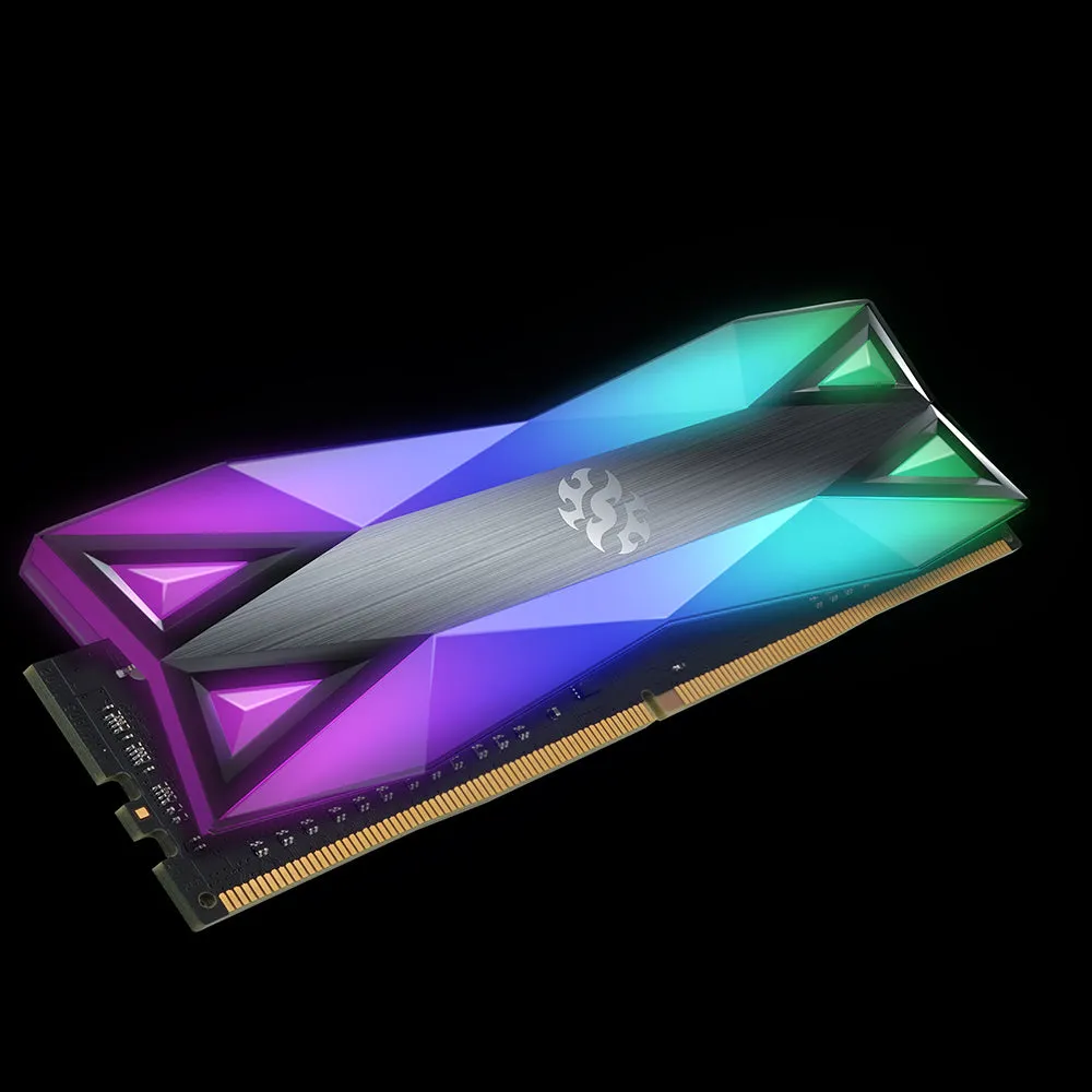 ADATA XPG Spectrix D60G 32GB (2X16GB) DDR4 RGB 3200MHZ PC4-25600 CL16-20-20 1.35V Desktop Memory (Tungsten Grey) (AX4U320016G16A-DT60)