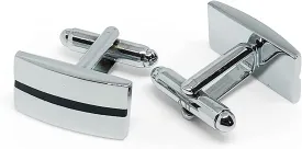 Anthony Harrison Men's Cufflinks Silver Black Cufflinks Premium Stainless Steel Jewelry Elegant and Classy Set Ideal for Wedding, Party, Ceremony
