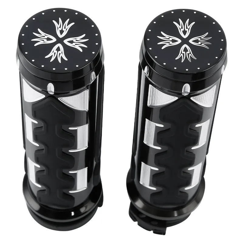 Attitude Inc Handlebar Hand Grips, Electric Throttle, 1 in, Handlebar, For Harley Sportster 883 1200 Softail Deluxe, Pair