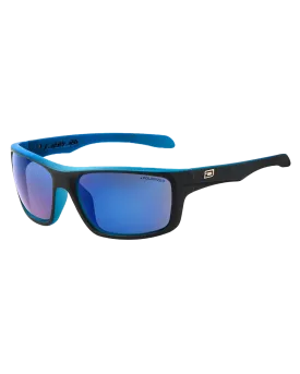 Axle Polarised Sunglasses in Satin Black & Crystal Blue