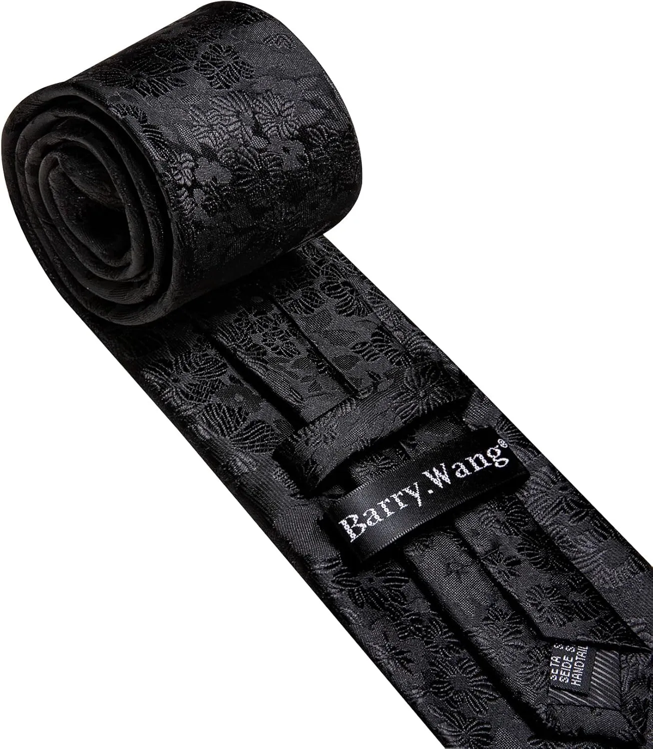 Barry.Wang Flower Ties for Men Handkerchief Cufflinks Set Wedding Necktie Set Party