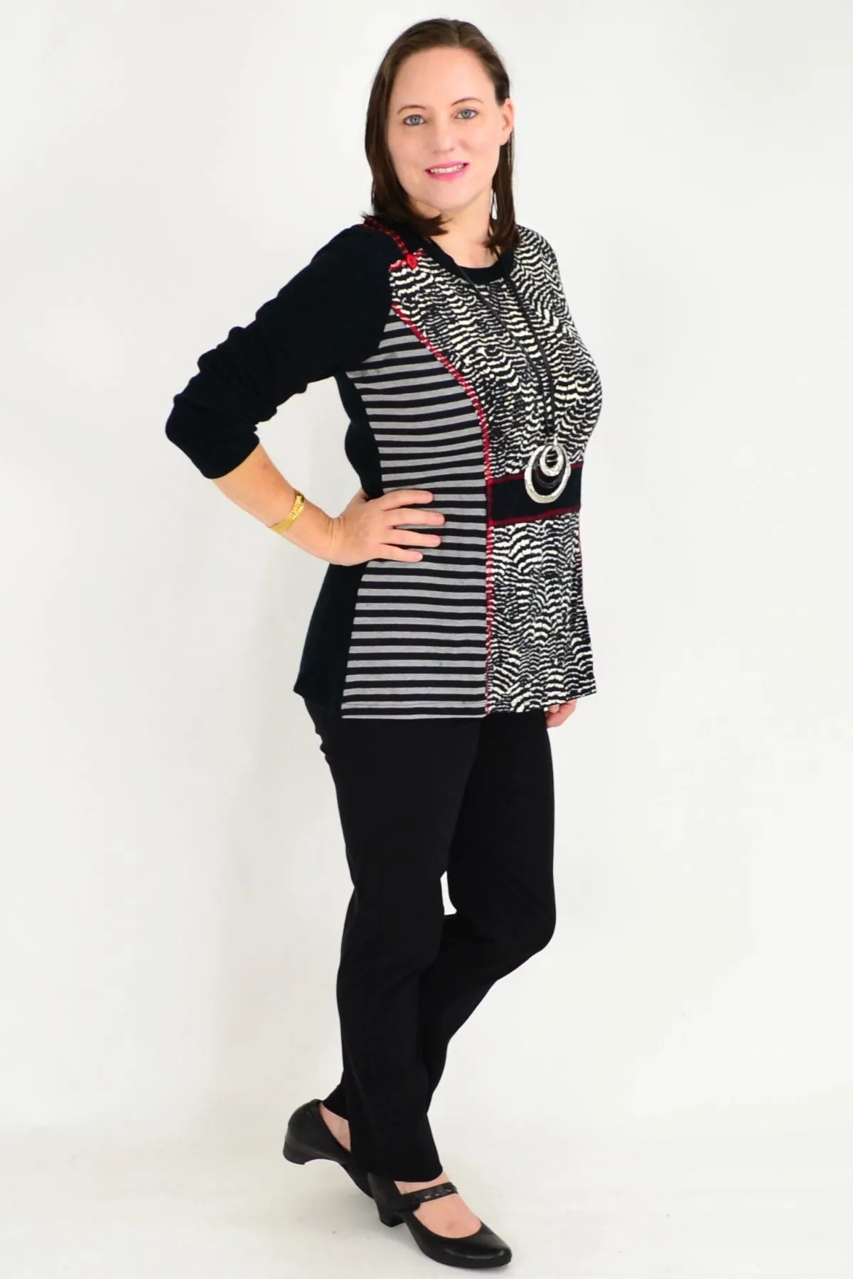 Black White Pumbaa Tunic Top