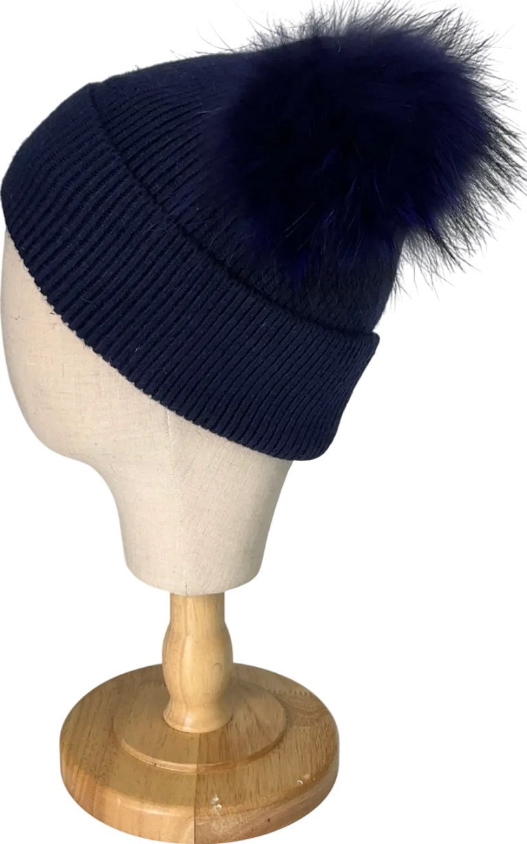 Blue Pom Pom Hat One Size