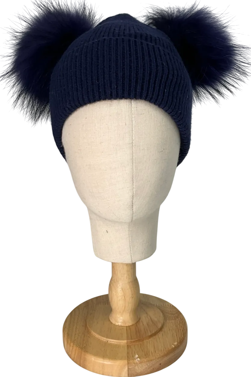 Blue Pom Pom Hat One Size