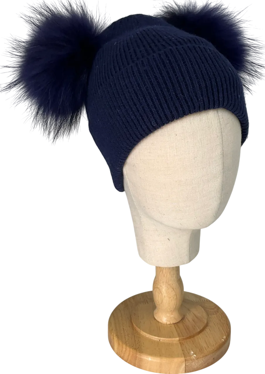 Blue Pom Pom Hat One Size