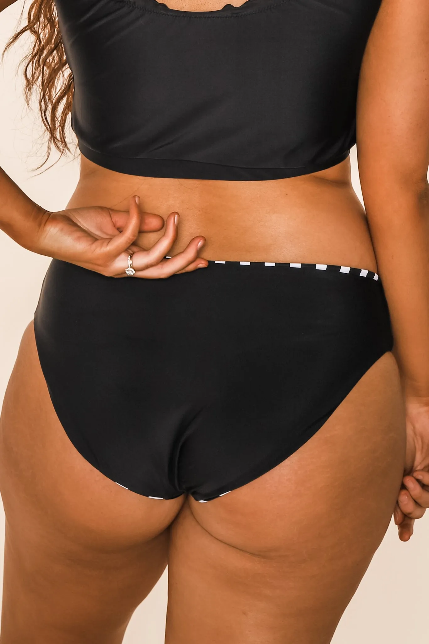 Breeze Reversible Bottoms | Black/Black & White Stripe | Final Sale