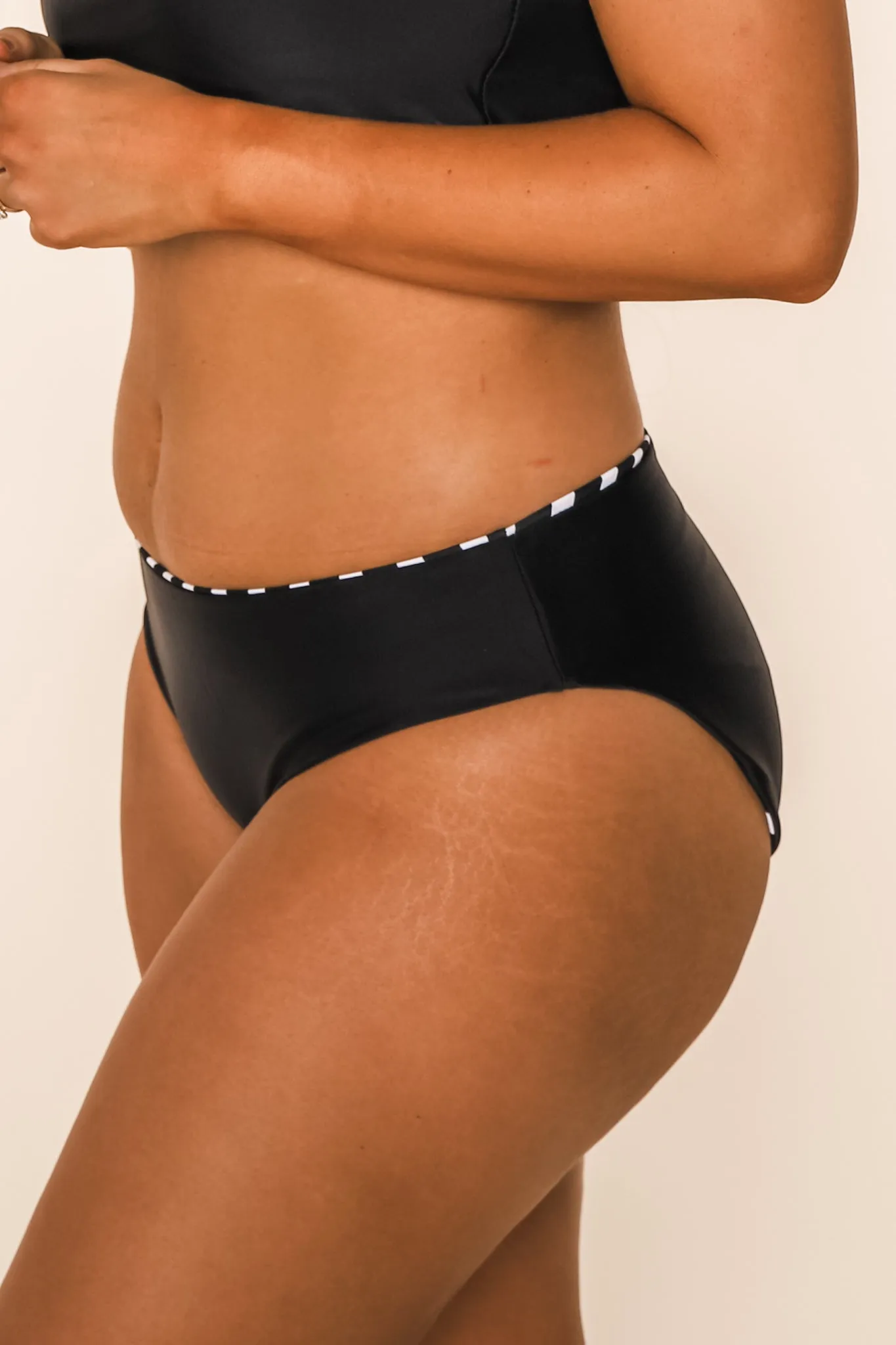 Breeze Reversible Bottoms | Black/Black & White Stripe | Final Sale