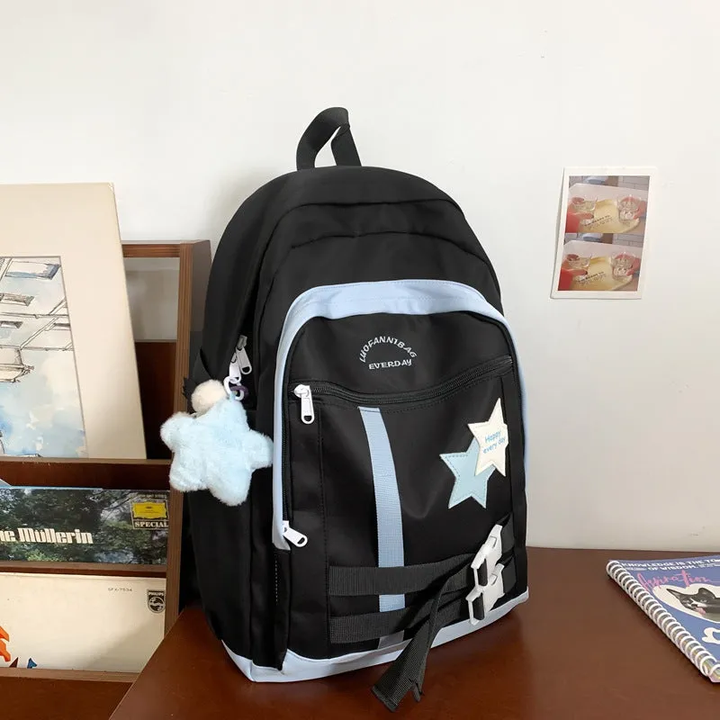 Burden Alleviation Backpack All-Matching Fresh Schoolbag Girl College Student Junior and Middle School Students Japanese Ins Backpack Preppy Style