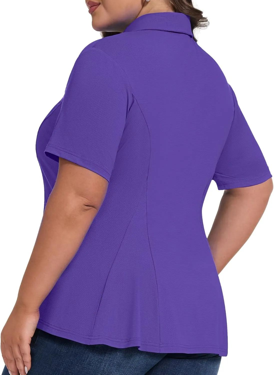 Casei Women's Plus Size Golf Polo Shirt with Sunglasses Holder UPF 50  Tunic Tops Casual Workout Work Shirts