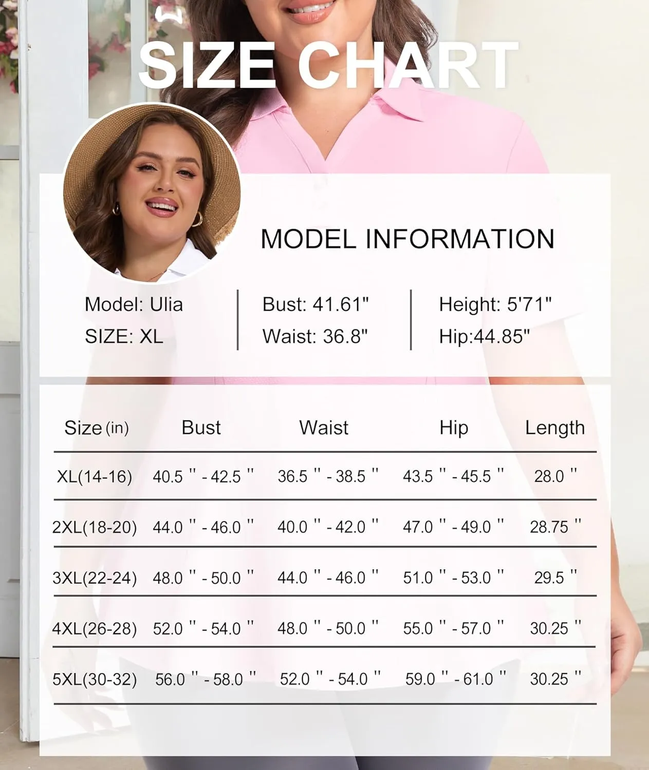 Casei Women's Plus Size Golf Polo Shirt with Sunglasses Holder UPF 50  Tunic Tops Casual Workout Work Shirts