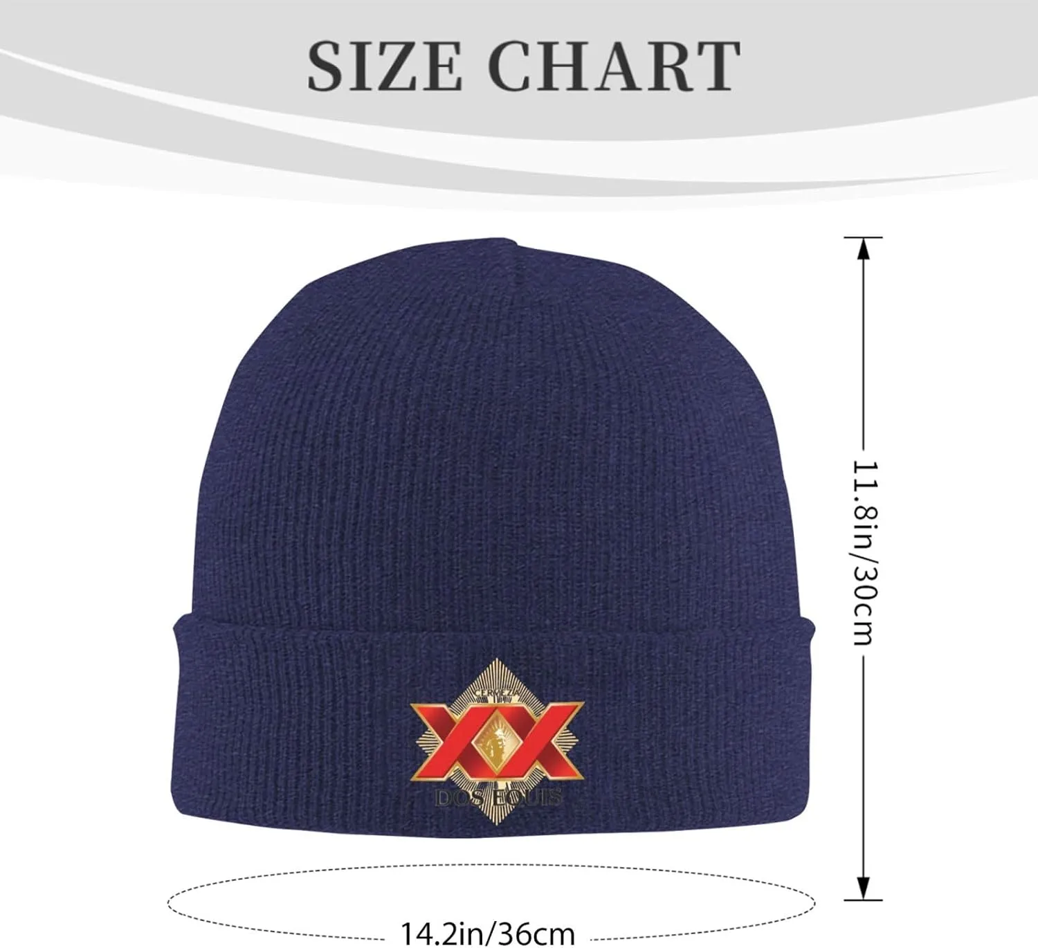 Cerveza Xx Dos Equis Logo Classic Warm Winter Knit Cap Fleece Lined Beanie Hat