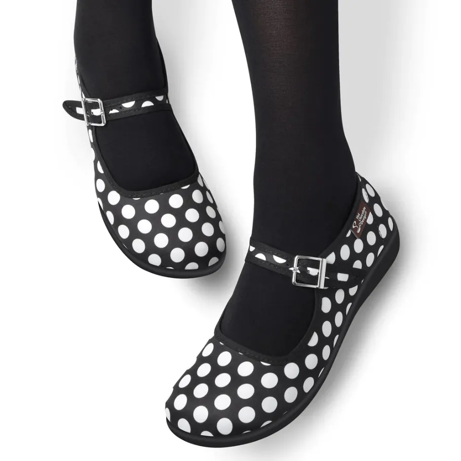 Chocolaticas® BLACK POLKA Mary Jane Flat