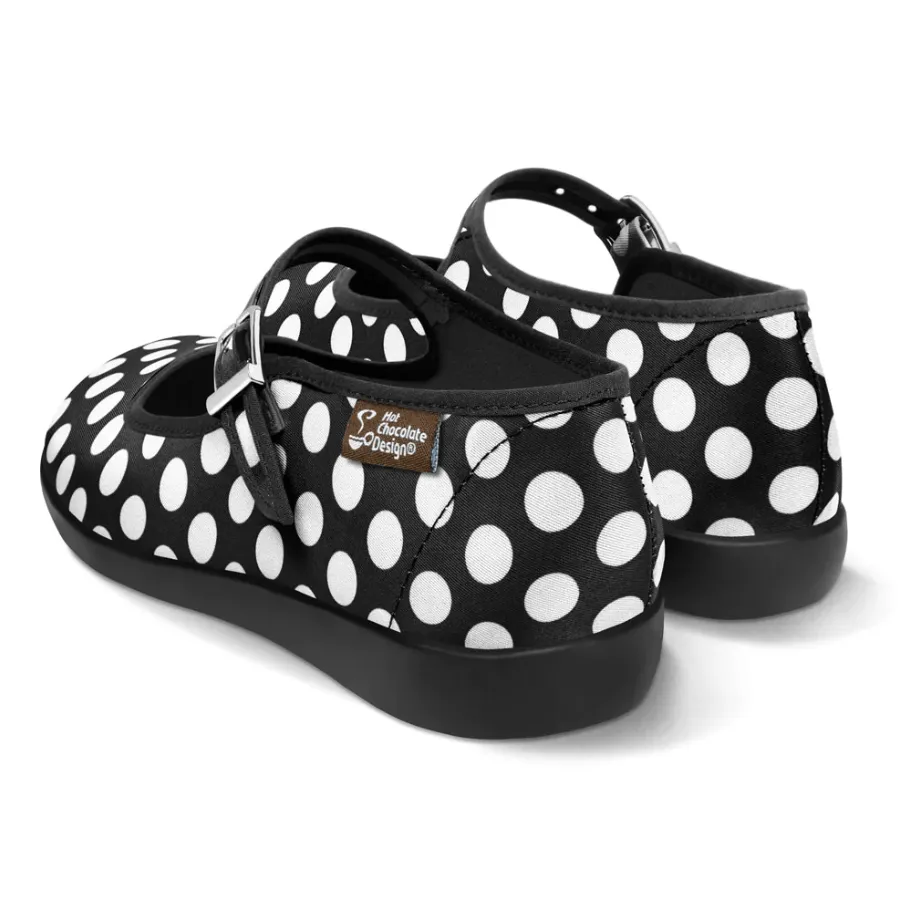 Chocolaticas® BLACK POLKA Mary Jane Flat