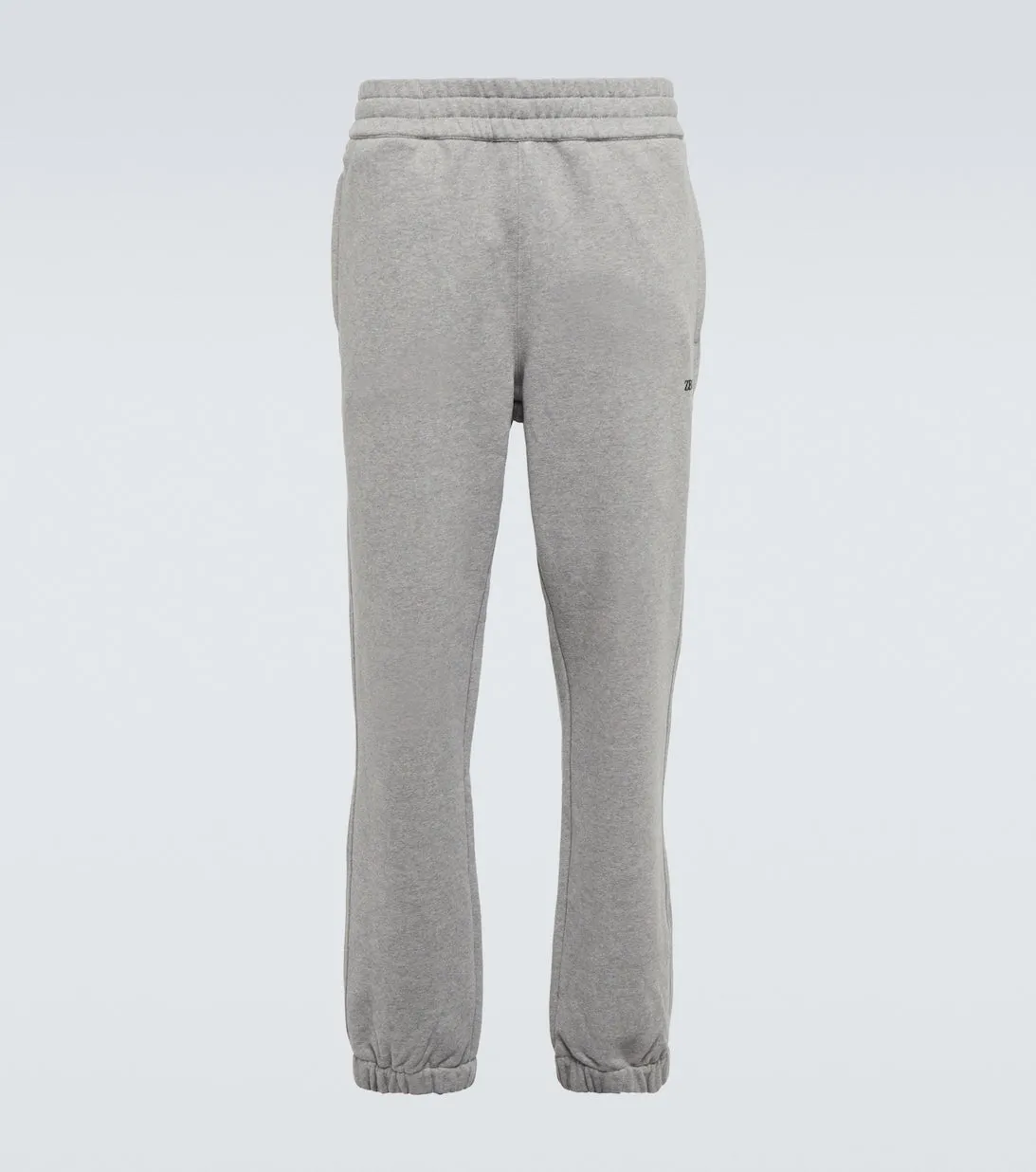 Cotton sweatpants with Zegna logo, gray
