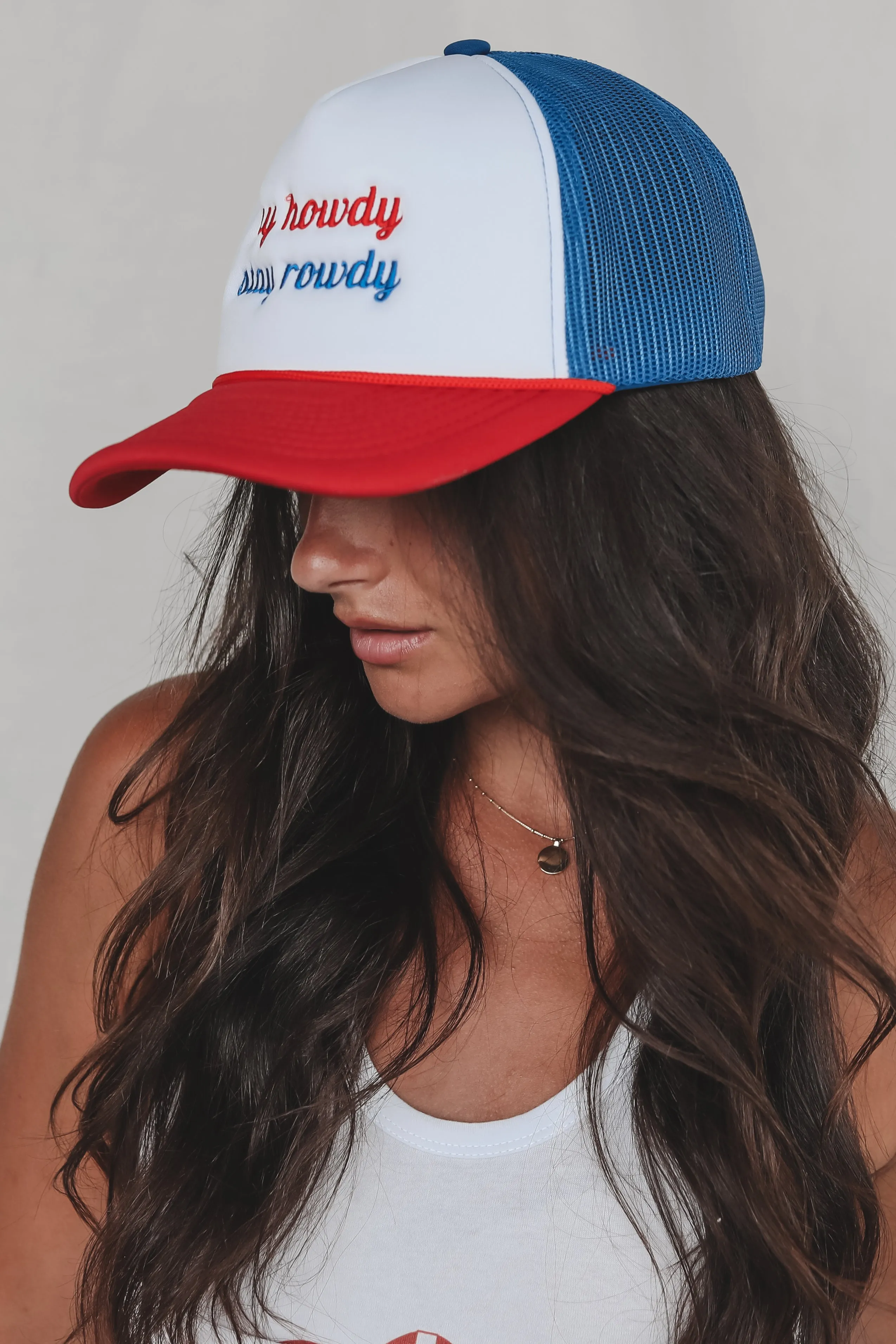 DEAL Say Howdy Stay Rowdy Red White And Blue Trucker Hat