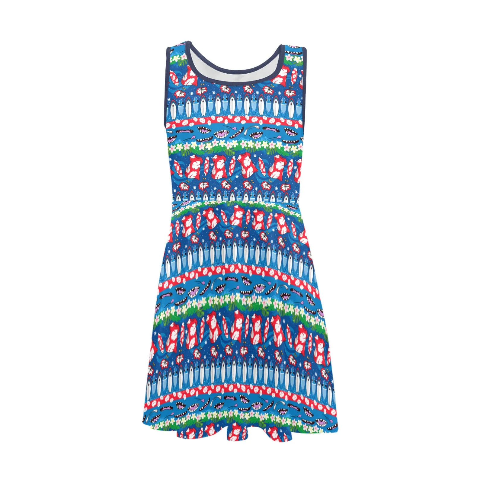 Disney Lilo And Stitch 626 Line Girls' Sleeveless Sundress