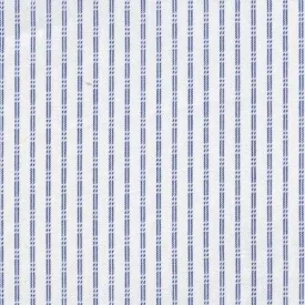 Double Navy Fine Stripe on White Ground Classic Custom Shirt