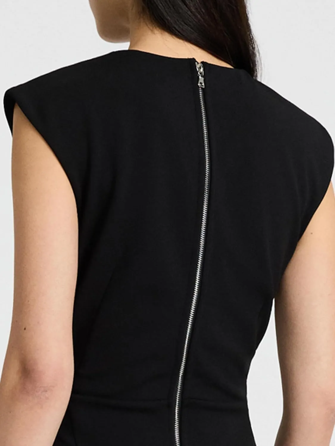EXPRESS Womens Crew Neck Cap Sleeve Back Zipper MIDI Sheath Dress