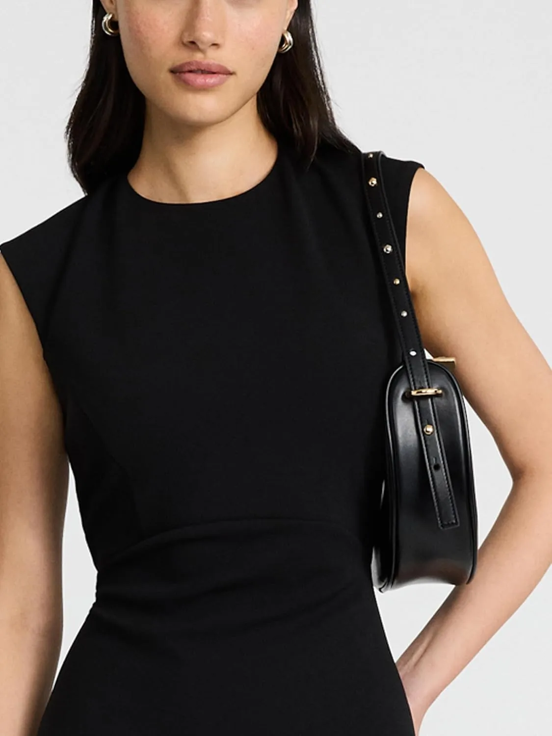 EXPRESS Womens Crew Neck Cap Sleeve Back Zipper MIDI Sheath Dress