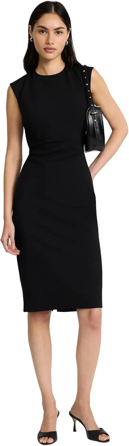 EXPRESS Womens Crew Neck Cap Sleeve Back Zipper MIDI Sheath Dress