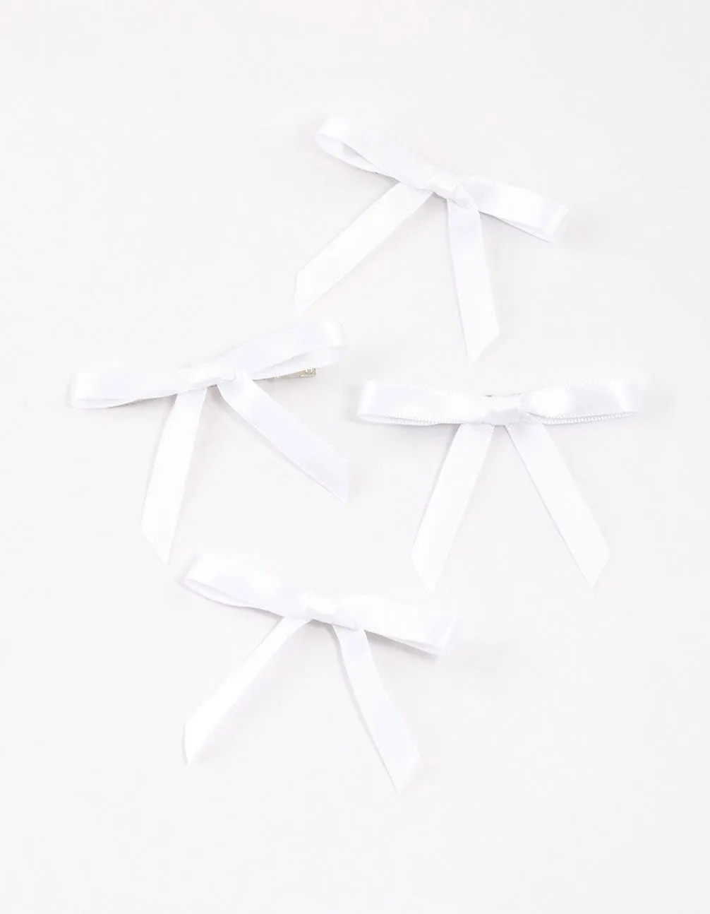 Fabric Mini Satin Hair Bows 4-Pack