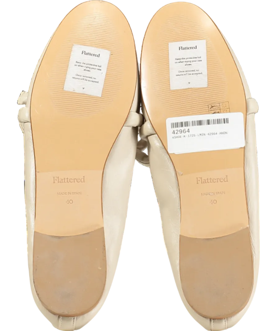 Flattered Beige Polly Flat Leather Pumps UK 7 EU 40 👠