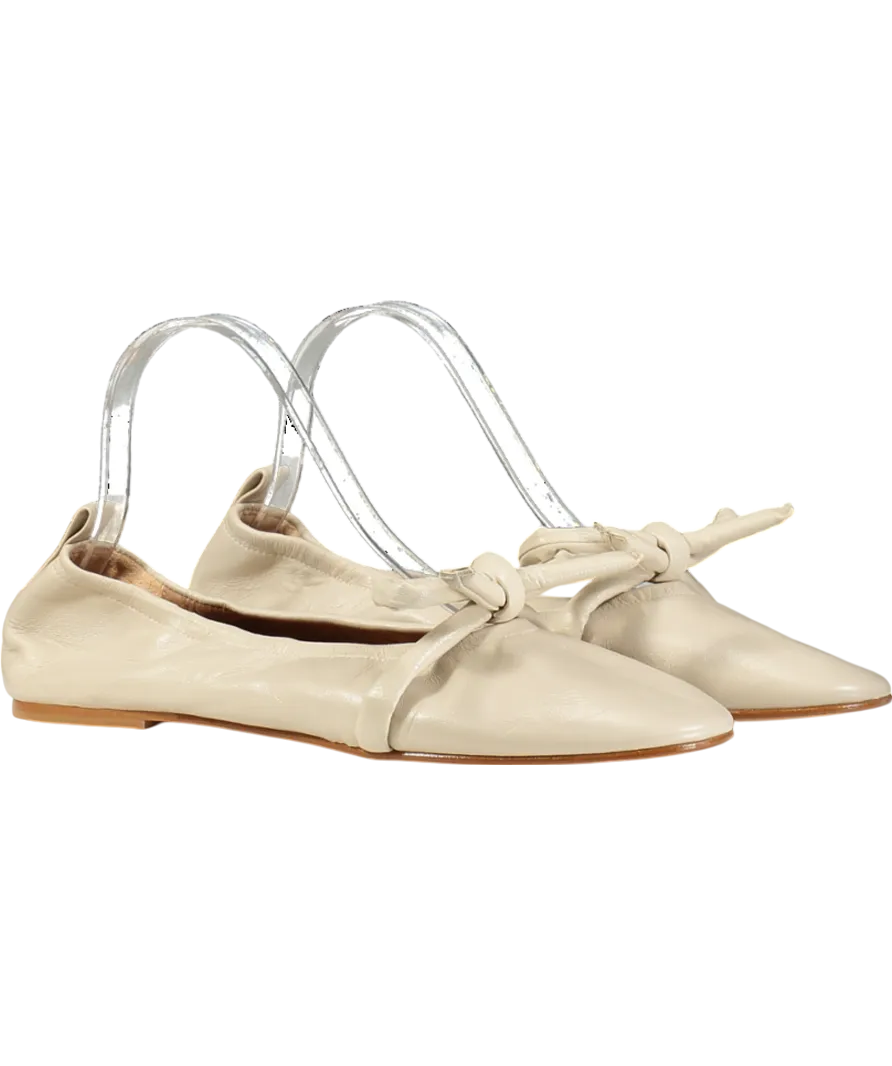 Flattered Beige Polly Flat Leather Pumps UK 7 EU 40 👠