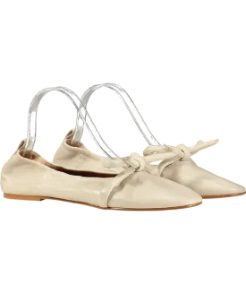 Flattered Beige Polly Flat Leather Pumps UK 7 EU 40 👠