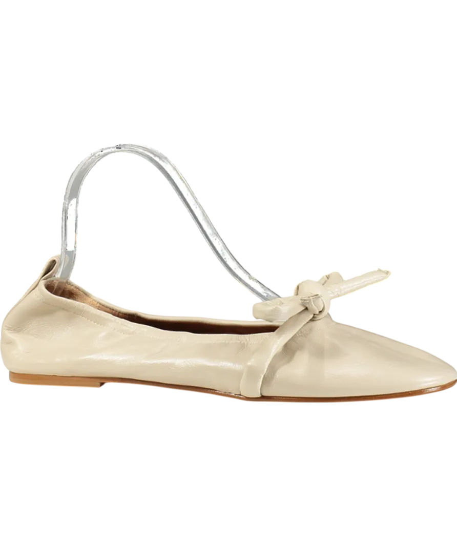 Flattered Beige Polly Flat Leather Pumps UK 7 EU 40 👠