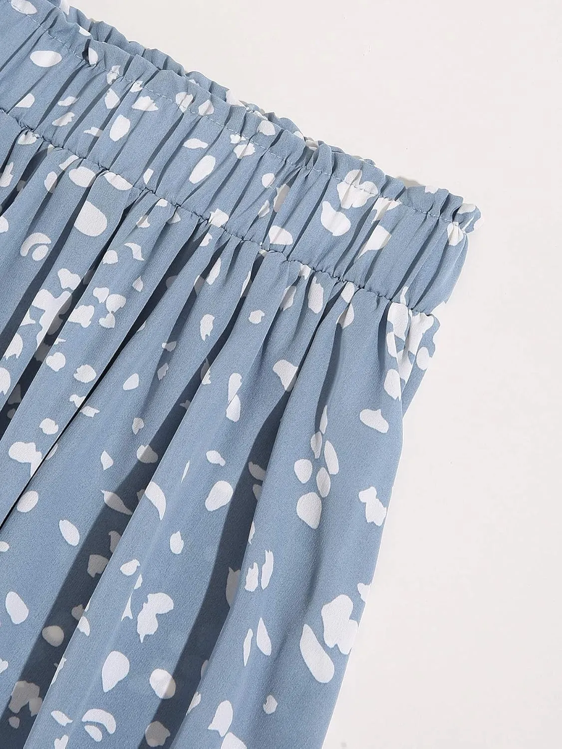 Floerns Women's Floral Print Boho Elastic Waist Scarf Print Pleated Midi Skirt