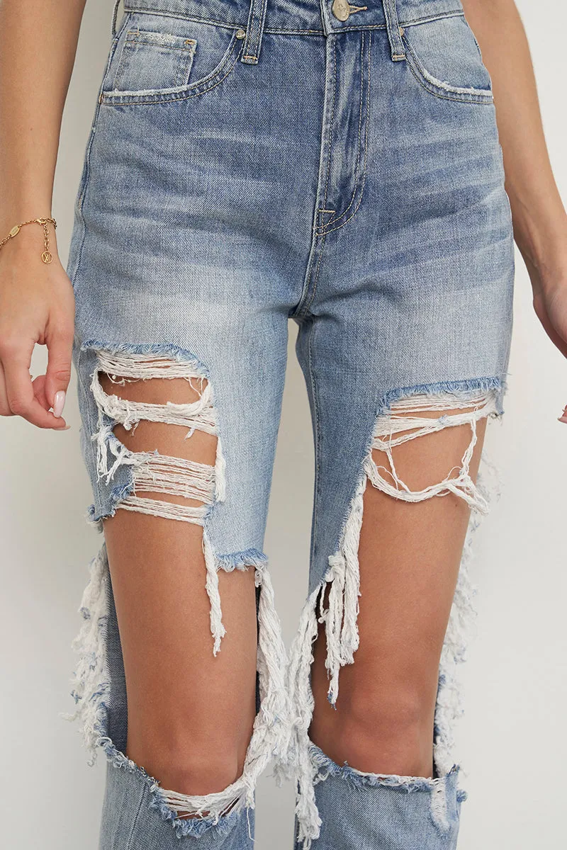 Free The People Mid-Rise Distressed Boyfriend Jeans
