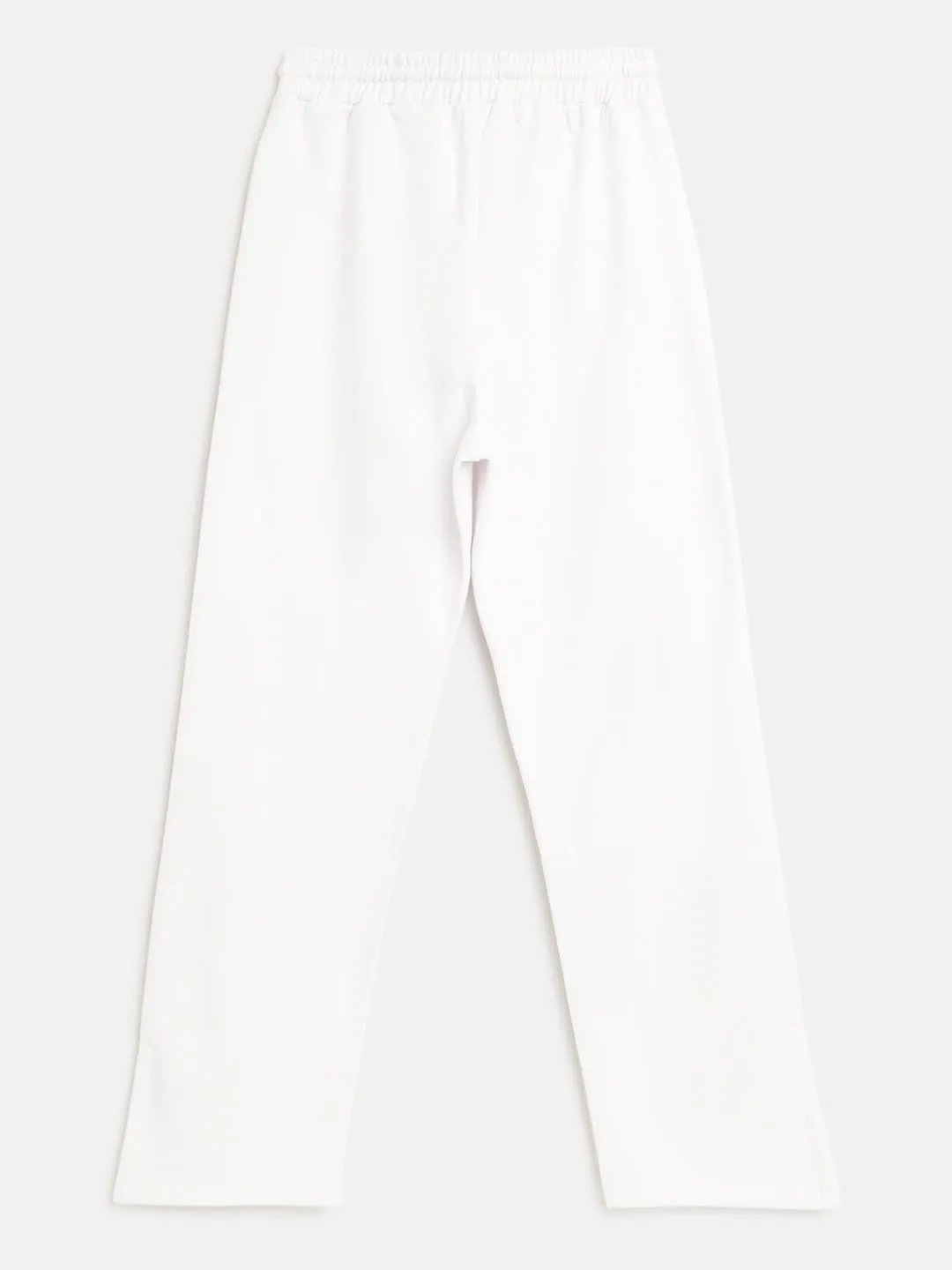 Girls White Ballerina Print Track Pants - Lyush Kids