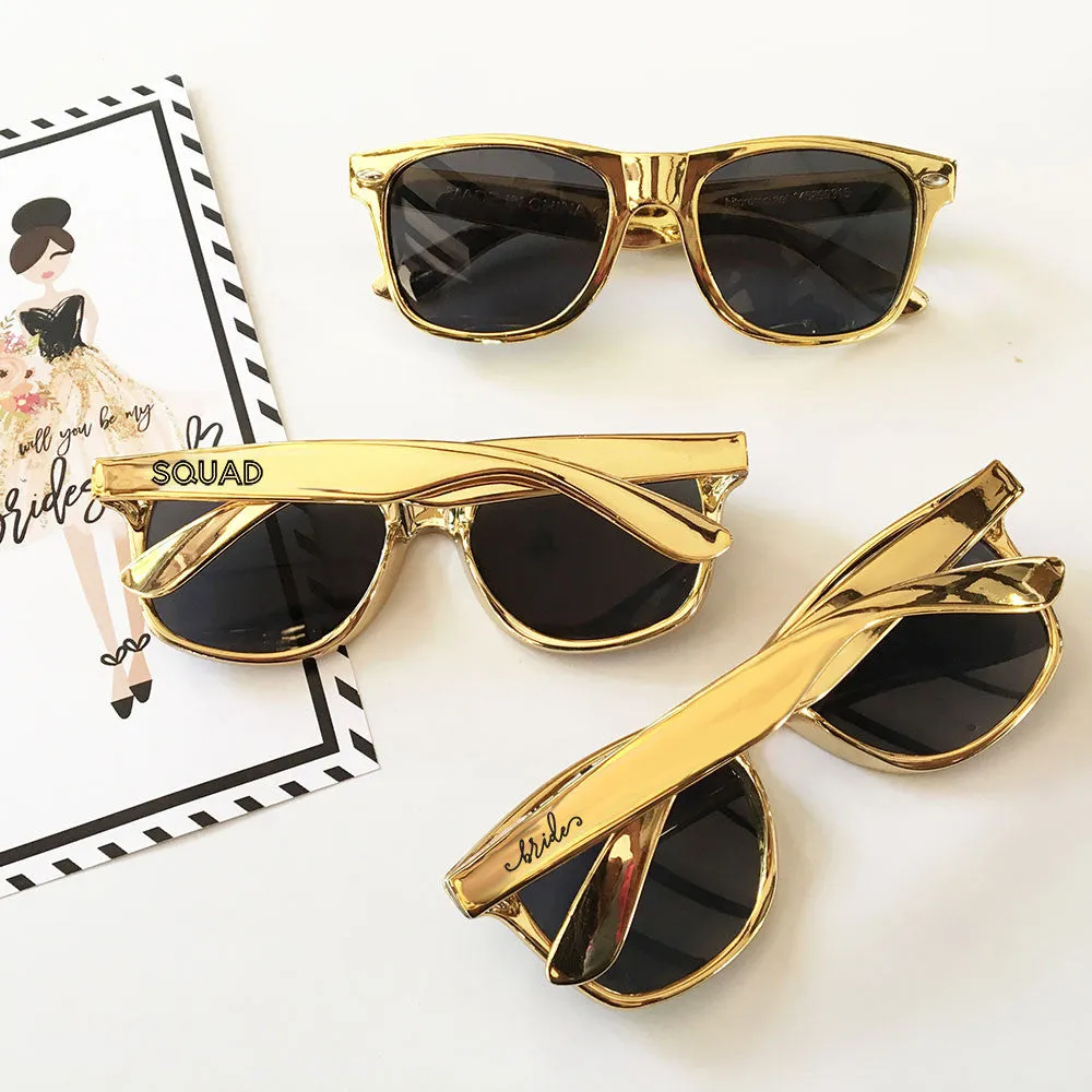 Gold Sunglasses for the Bride or Bridesmaid
