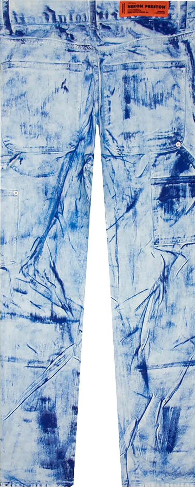 Heron Preston Overdyed Spray Canvas Carpenter Jeans 'Blue', blue