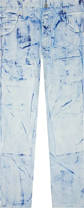 Heron Preston Overdyed Spray Canvas Carpenter Jeans 'Blue', blue