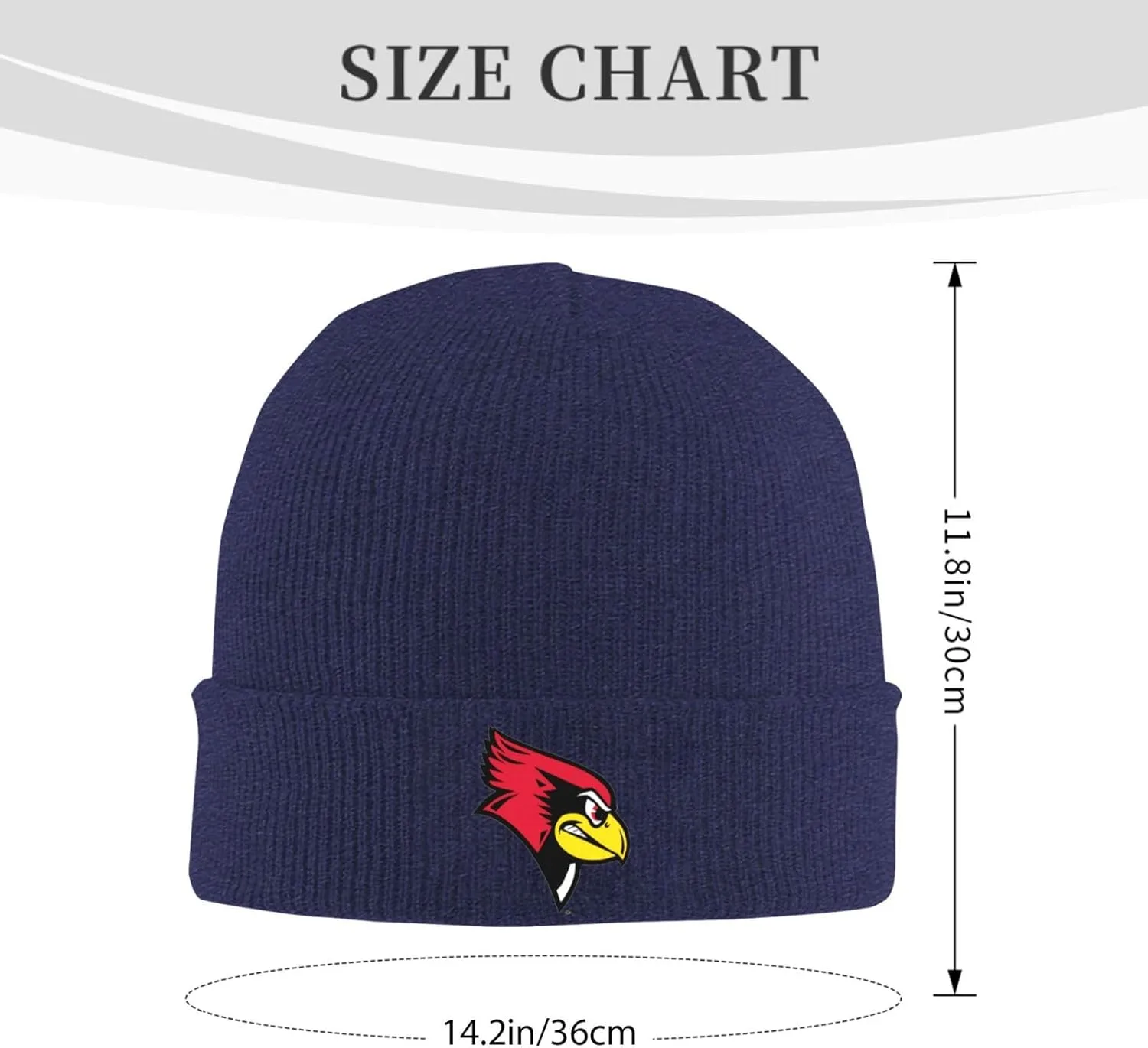 Illinois State University Logo Classic Warm Winter Knit Cap Fleece Lined Beanie Hat