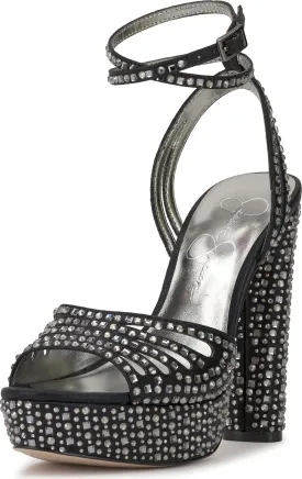 Jessica Simpson Womens Iralin Rhinestone Block Heels