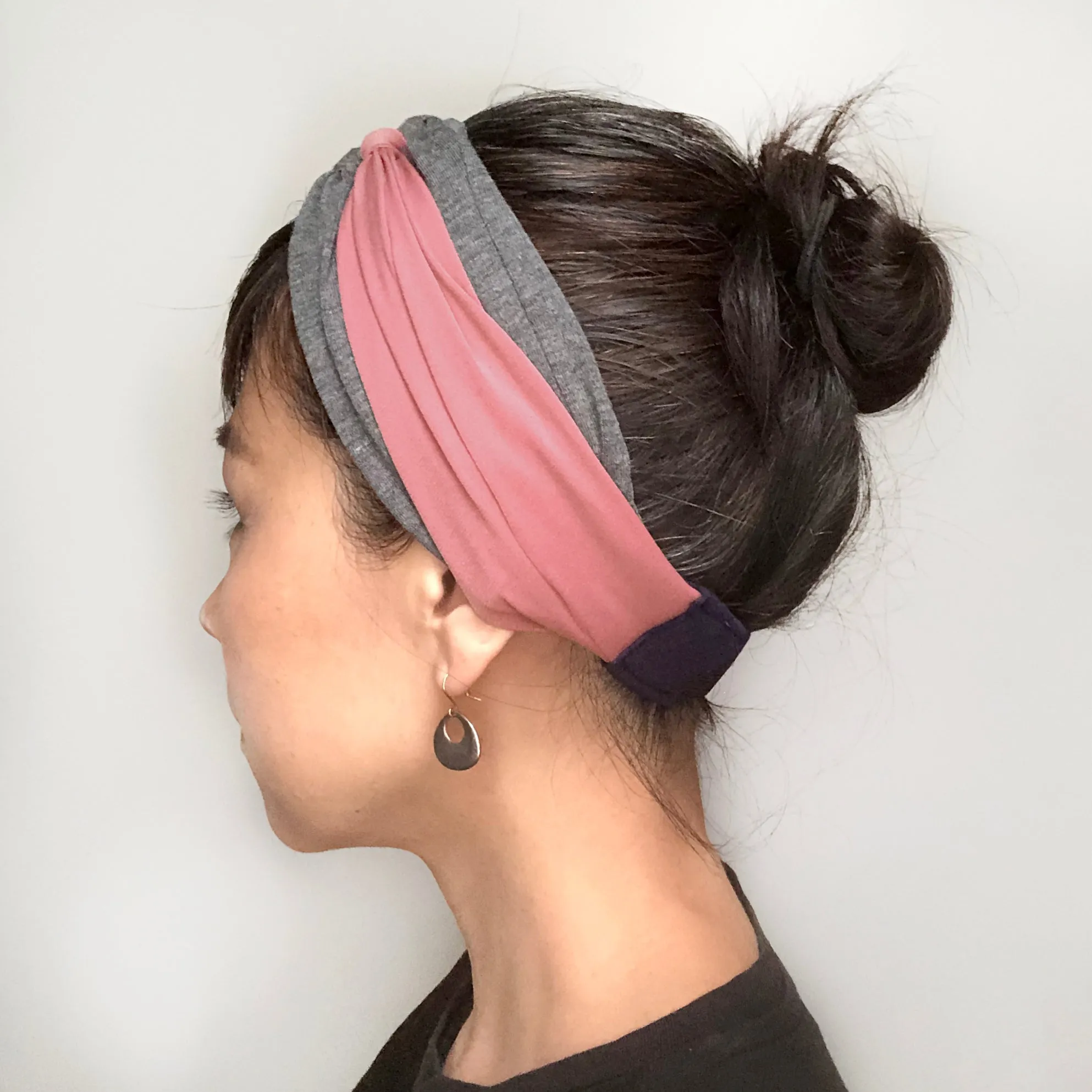 Knot headband  Gray and color