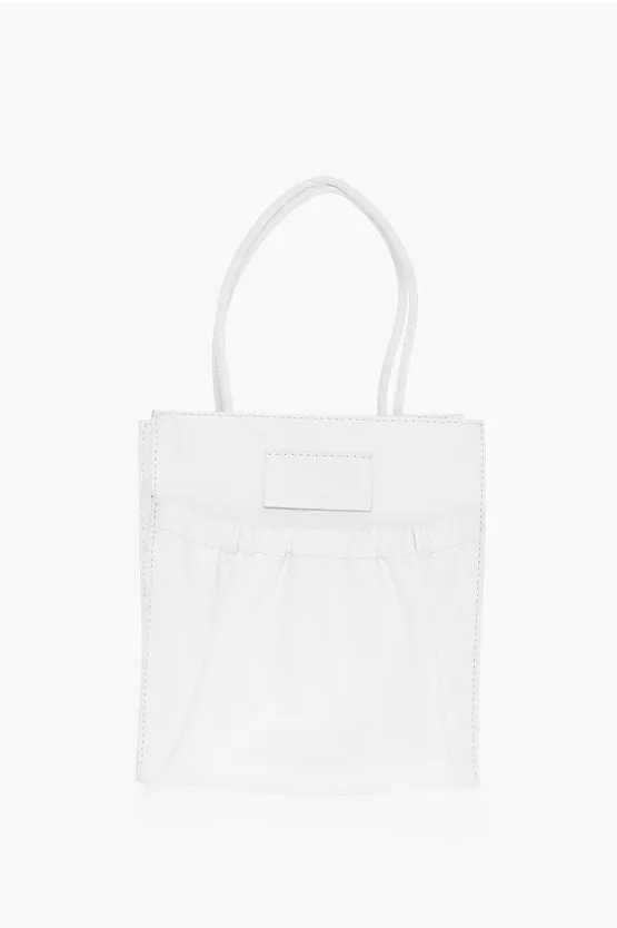 Maison Margiela MM6 Faux Leather Tote Bag with ruched Pocket Unica One size