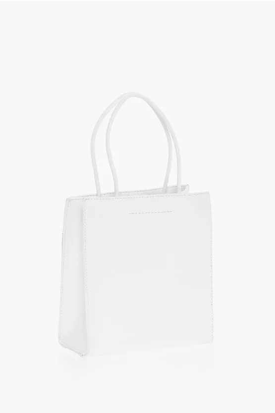 Maison Margiela MM6 Faux Leather Tote Bag with ruched Pocket Unica One size
