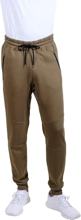 Men's Fleece Jogger Pants Active Zipper Pocket Sweatpants