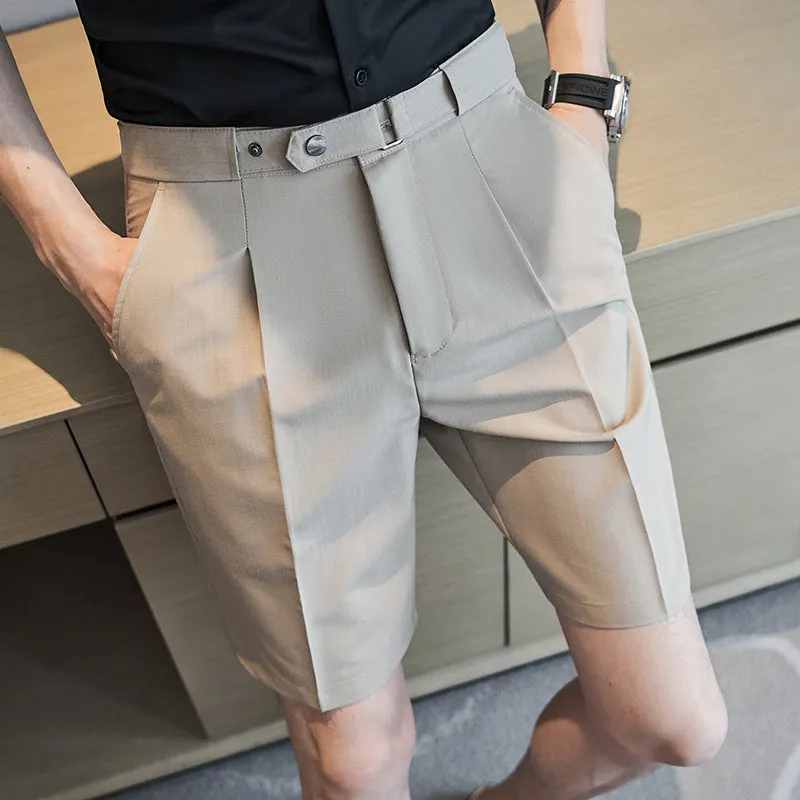 Men's Straight Business British Style Pocket Solid Color Suit Pants
