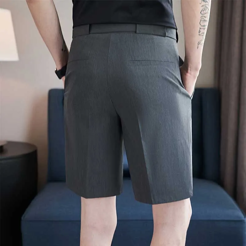 Men's Straight Business British Style Pocket Solid Color Suit Pants
