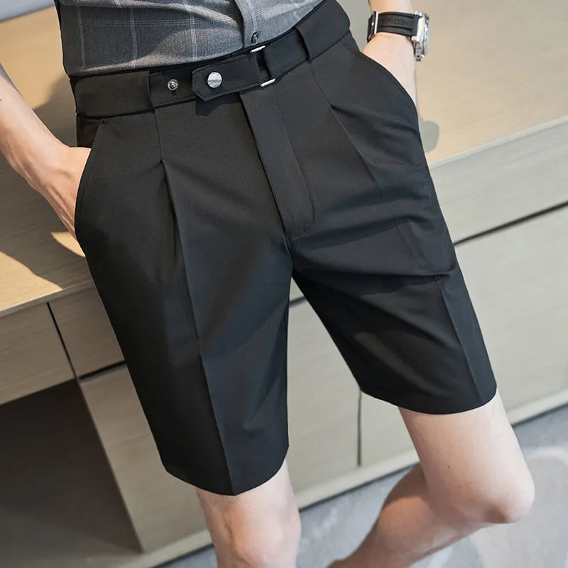 Men's Straight Business British Style Pocket Solid Color Suit Pants