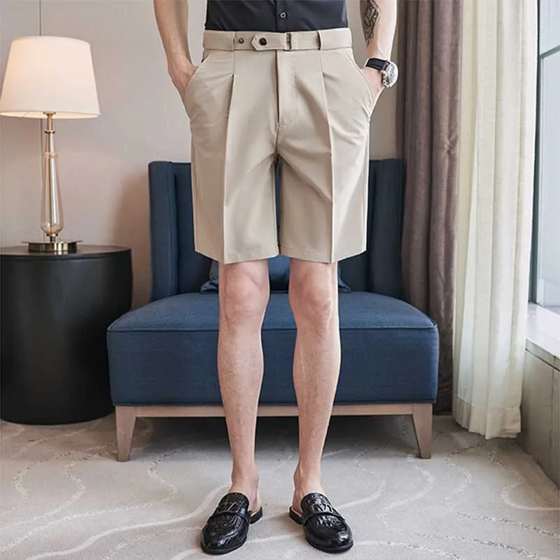 Men's Straight Business British Style Pocket Solid Color Suit Pants
