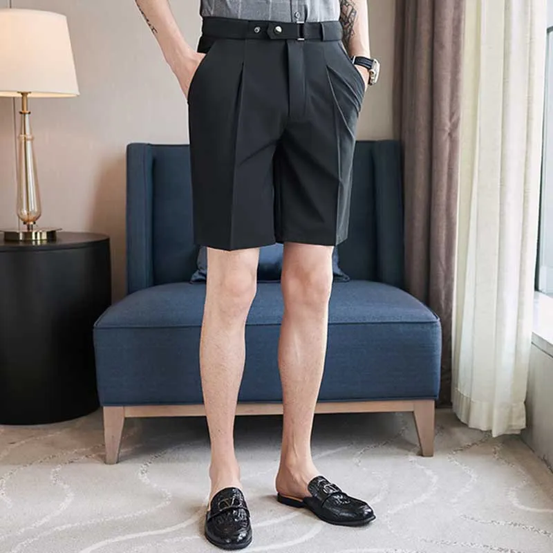 Men's Straight Business British Style Pocket Solid Color Suit Pants