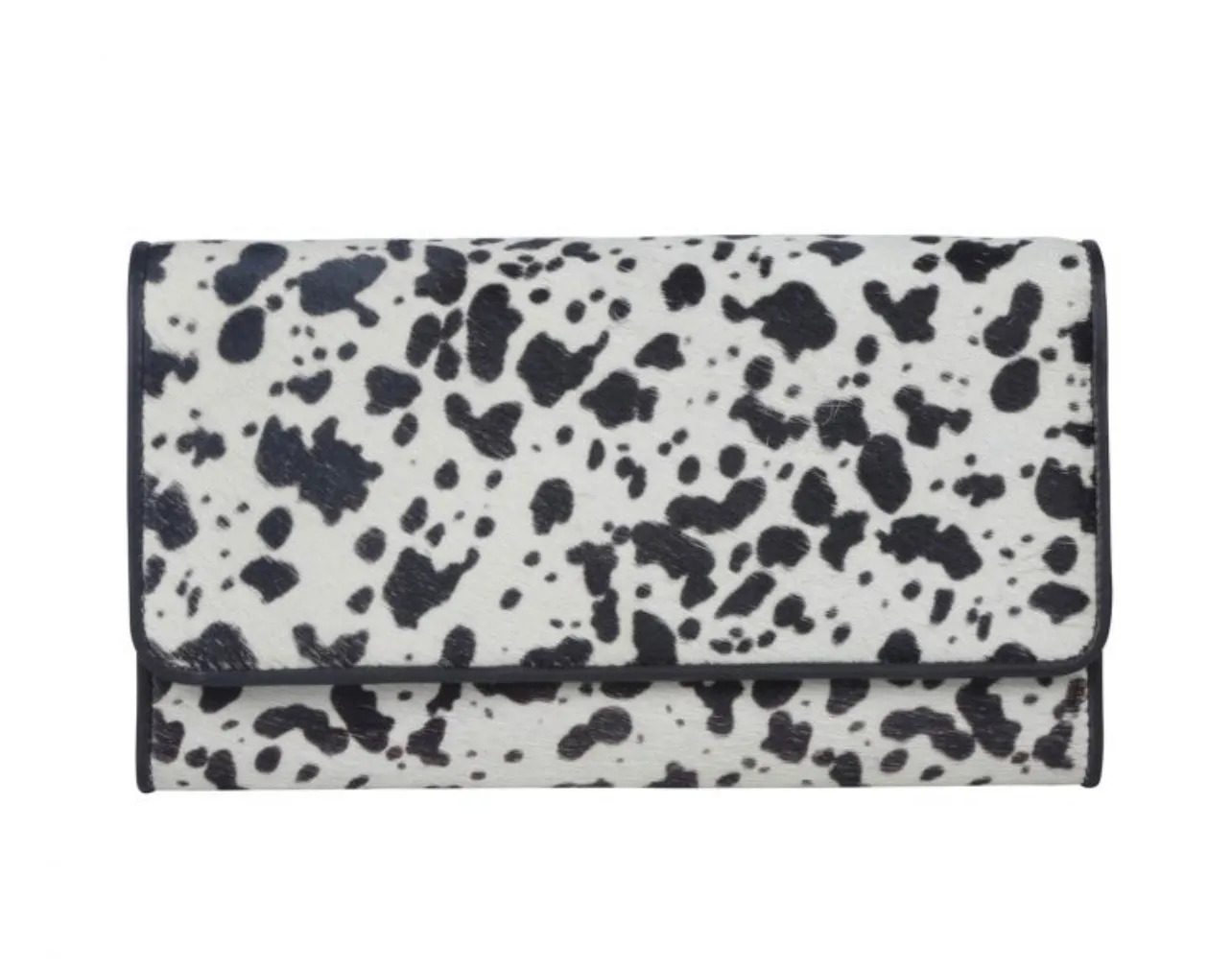 Myra cowhide womens wallet black and white